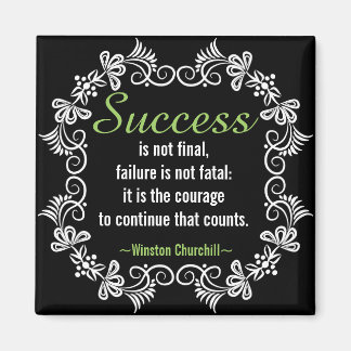 Motivational Churchill  Positive Attitude Quote Magnet