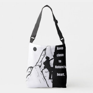 Motivational climbing rockclimbing crossbody bag
