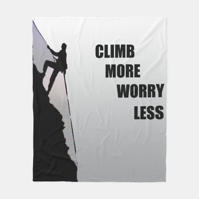 Motivational climbing rockclimbing fleece blanket (Front)