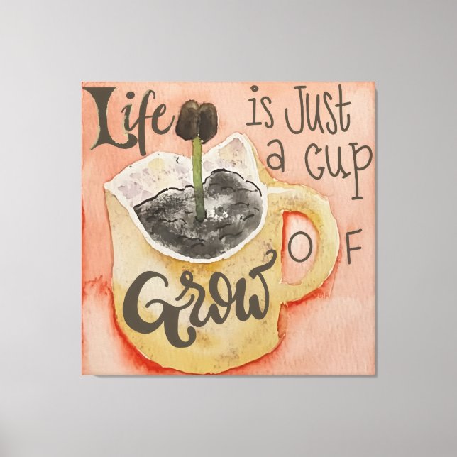 Motivational Coffee Inspiration Tapestry Canvas Print (Front)