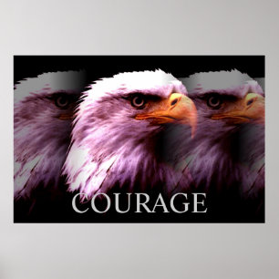 Motivational Courage American Bald Eagle Poster