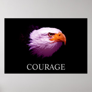 Motivational Courage American Bald Eagle Poster