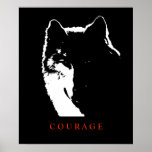 Motivational Courage Wolf Pop Art Poster Print<br><div class="desc">Digital Artwork - Wolf Head Computer Animal Art - College Pop Art - Wild Big Animals Computer Images</div>
