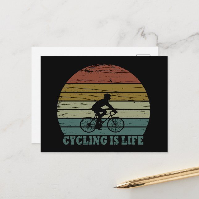 Motivational cycling holiday postcard (Front/Back In Situ)