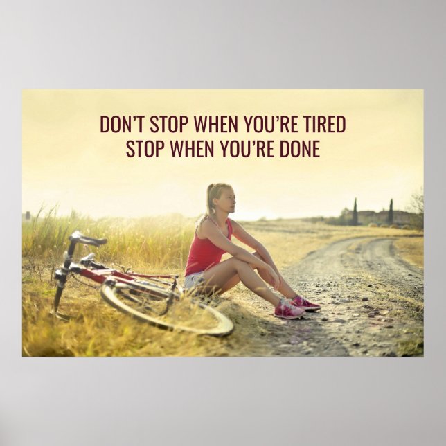 Motivational Cycling Print – Customisable Quote (Front)
