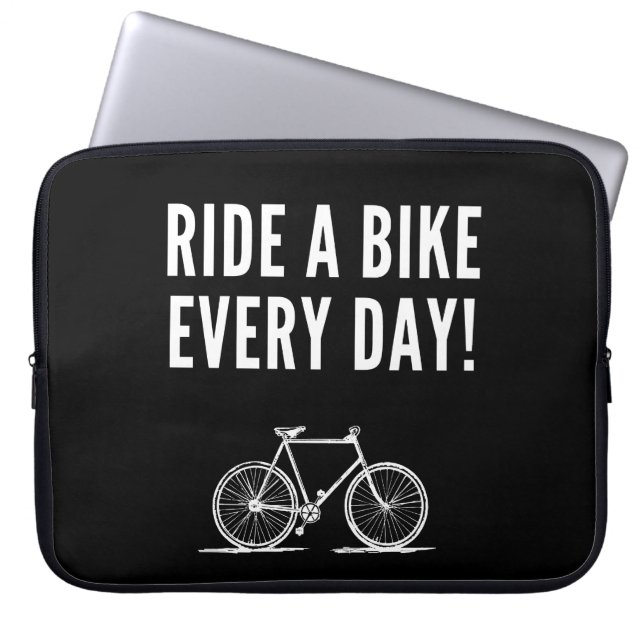 Motivational cycling quotes laptop sleeve (Front)