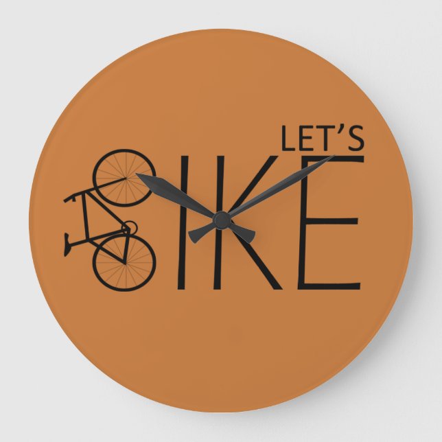 Motivational cycling quotes large clock (Front)