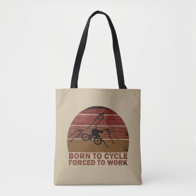 Motivational cycling quotes vintage tote bag (Front)