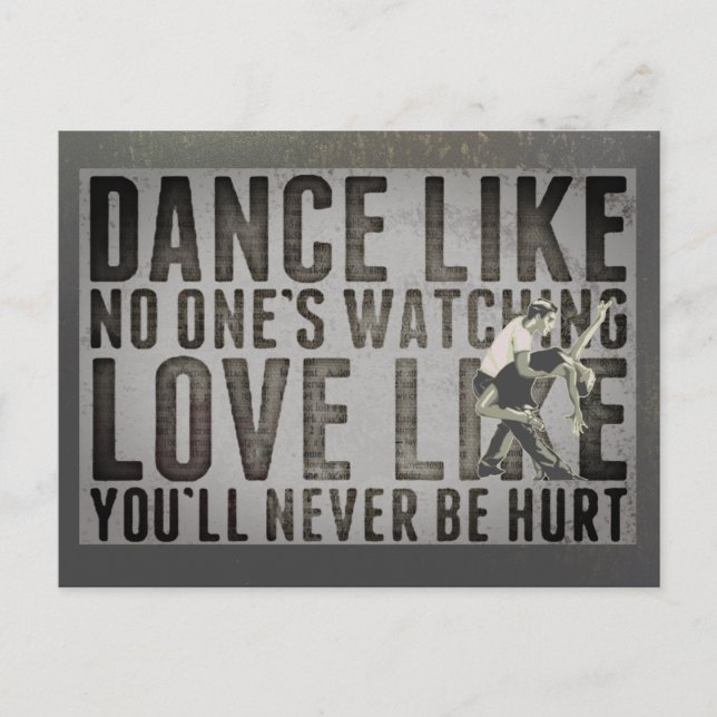 Motivational Dancing Couple Slogan Postcard (Front)