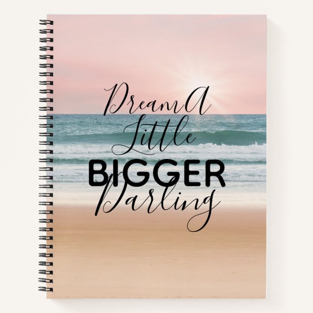 Motivational Dream Beach Holiday Theme Notebook (Front)