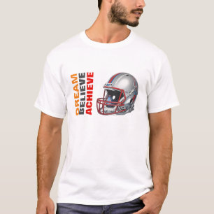 Motivational Dream Believe Achieve Football T-Shirt