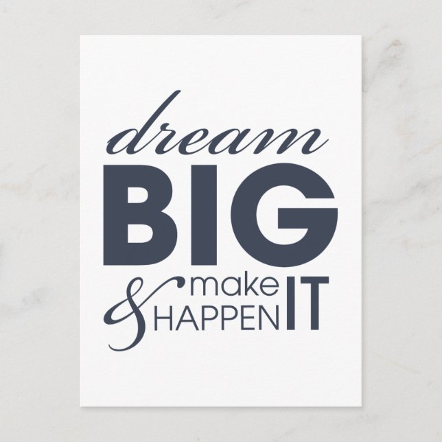 Motivational Dream Work Success Postcard (Front)