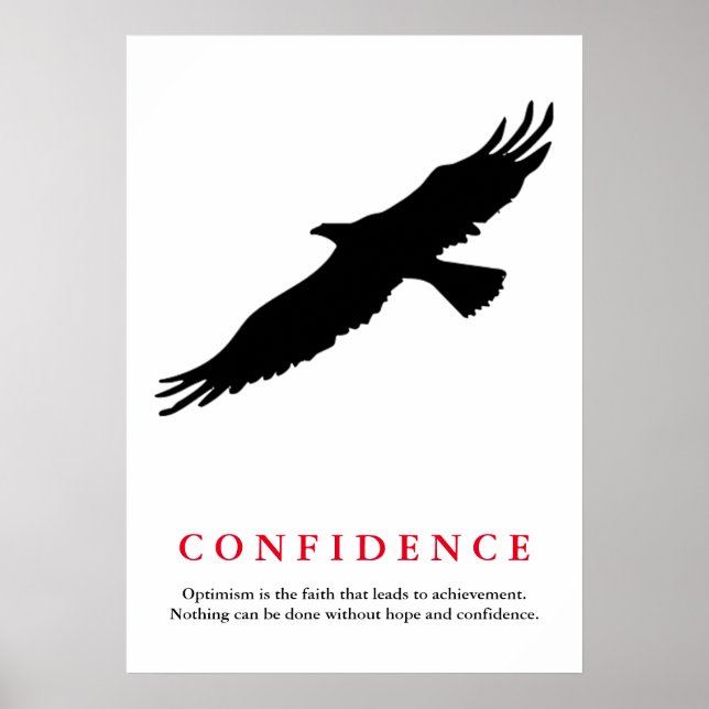 Motivational Eagle Silhouette Confidence Quote Poster (Front)