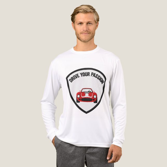 Motivational Embroidered Text Tee: Drive...passion Tri-Blend Shirt (Front Full)