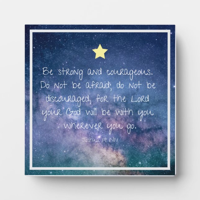 Motivational Encouraging Bible Verse Quote Stars Plaque (Front)