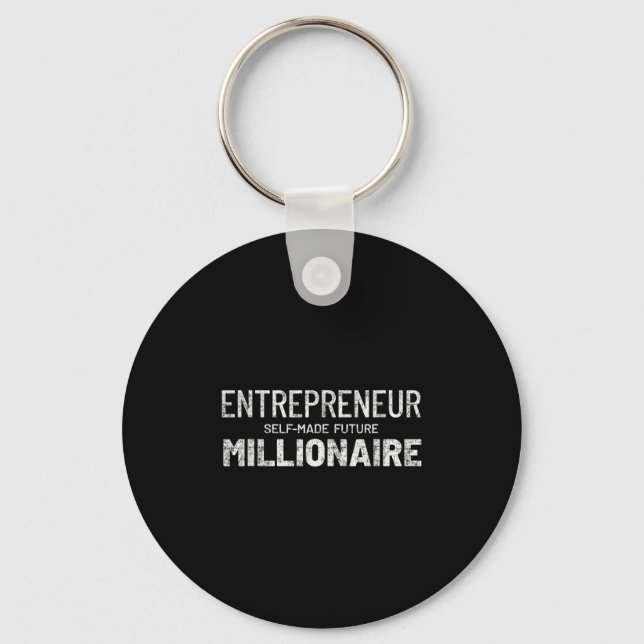 Motivational Entrepreneur Selfmade Future Milliona Key Ring (Front)
