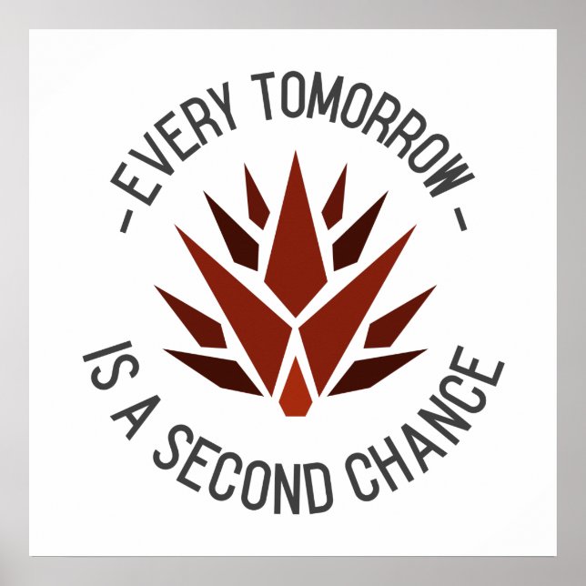 Motivational Every Tomorrow Is A Second Chance Poster (Front)