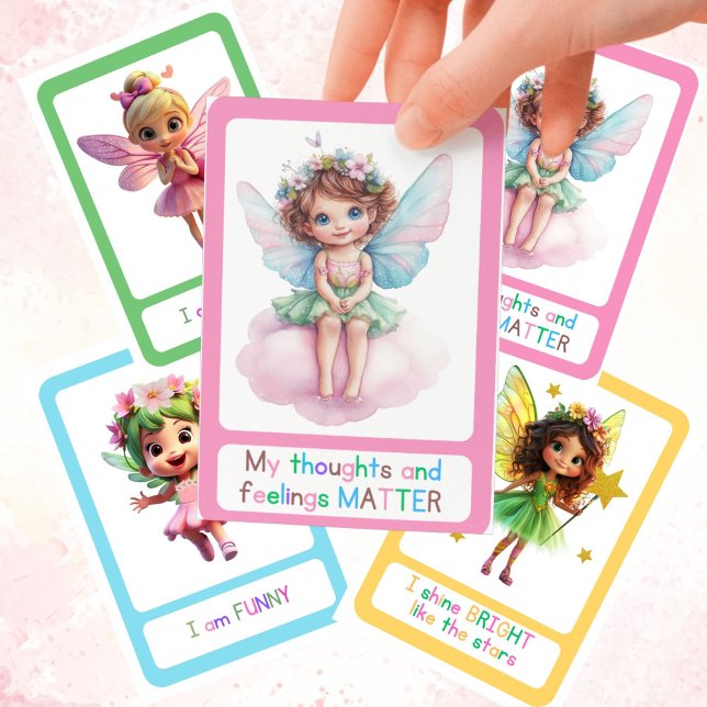 Motivational Fairy Affirmation Lunchbox Kids Cards (Fairy Affirmation Cards-Motivational Lunch Box Notes kids Lunchbox cards)