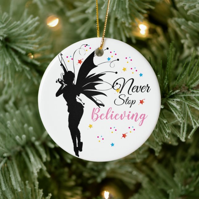 Motivational fairy silouhette ceramic tree decoration (Tree)