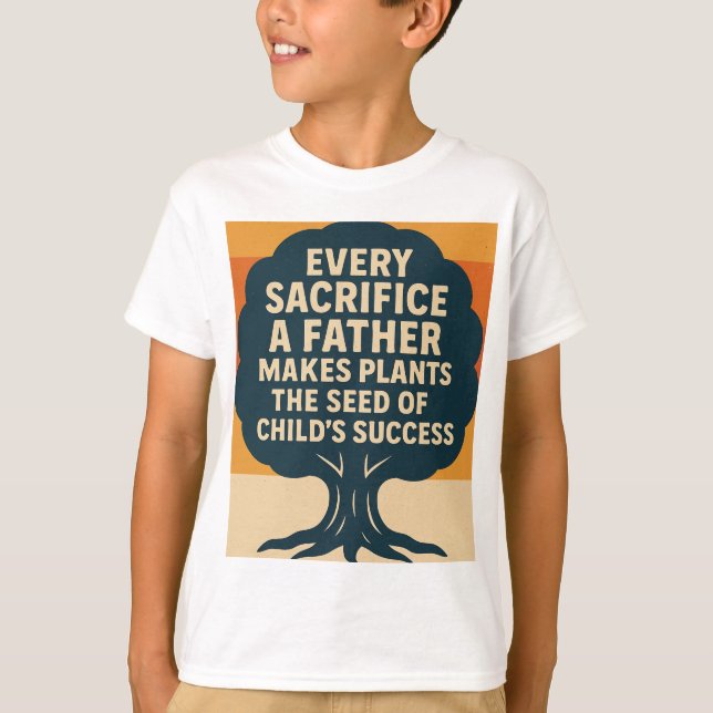 Motivational Father’s Day Retro Tree DesignT-Shirt T-Shirt (Front)