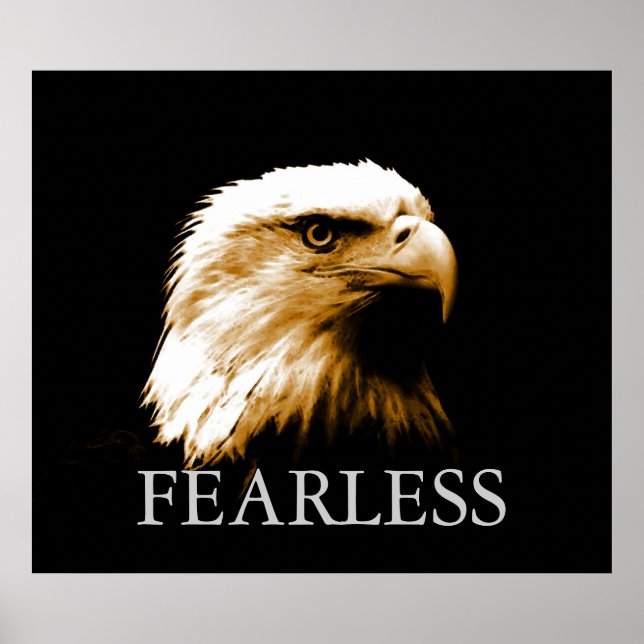 Motivational Fearless American Bald Eagle Poster (Front)