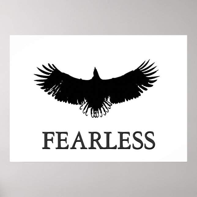 Motivational Fearless Leader Landing Eagle Poster (Front)