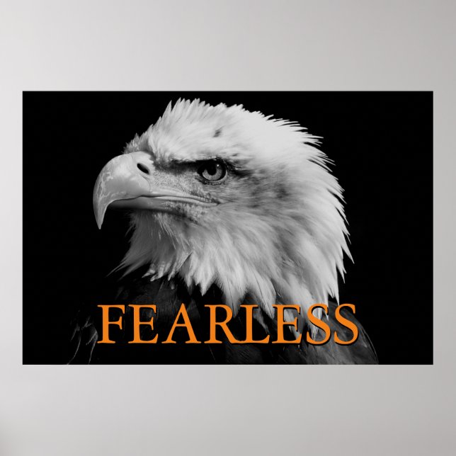 Motivational Fearless Leadership Eagle Poster (Front)