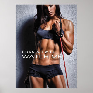 Motivational Female Fitness Gym Poster