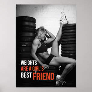 Motivational Female Fitness Gym Poster