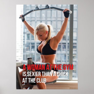 Motivational Female Fitness Gym Poster