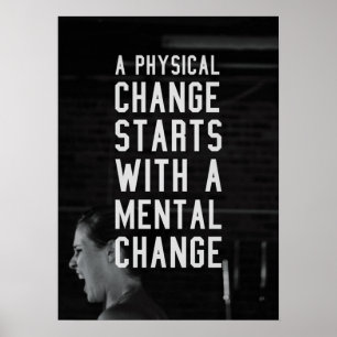 Motivational Female Fitness Gym Poster