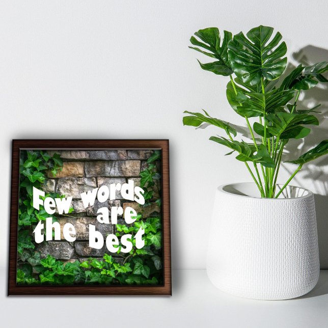 Motivational  Few words stone wall ivy Poster (Creator Uploaded)