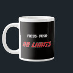 Motivational Fitness Black Large Coffee Mug<br><div class="desc">Modern motivational designed to inspire focus and energy during workouts.
The motivational words like Focus, Push, and No Limits create a powerful reminder to stay determined and keep moving toward your goals.
A stylish and functional gift for athletes, fitness lovers, and anyone building a healthy lifestyle.</div>