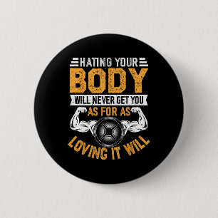 Motivational Fitness Bodybuilding Workout Gym Quot 6 Cm Round Badge