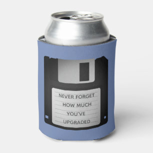 Motivational Floppy Disc Upgrade Quote Can Cooler