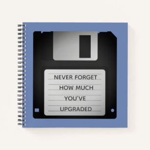 Motivational Floppy Disc Upgrade Quote Notebook