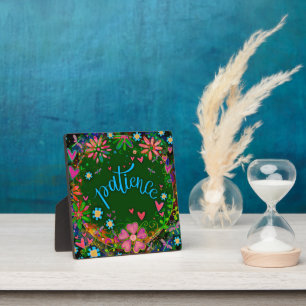 Motivational Floral Hearts Patience Inspirivity Plaque