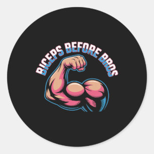 Motivational Funny Gym Humour Biceps Gains Biceps Classic Round Sticker