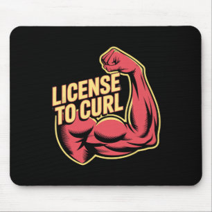 Motivational Funny Gym Humour Biceps Gains License Mouse Pad