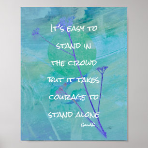 motivational Gandhi quote blue poster nature art