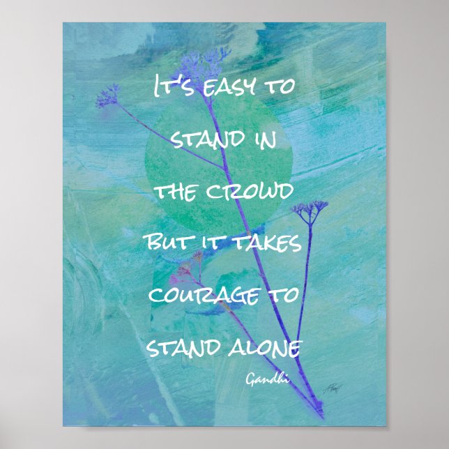 motivational Gandhi quote blue poster nature art (Front)