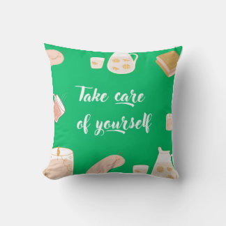 Motivational Green Throw Pillow Cover 