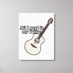 motivational guitar saying for guitar lovers canvas print