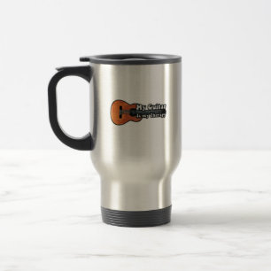 motivational guitar saying for guitar players travel mug