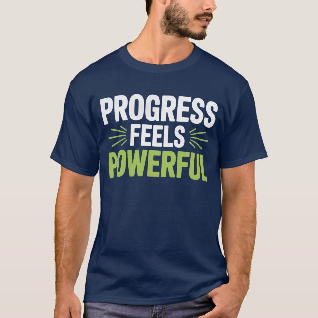 Motivational Gym Shirt for Men – Progress Mindset  (Front)