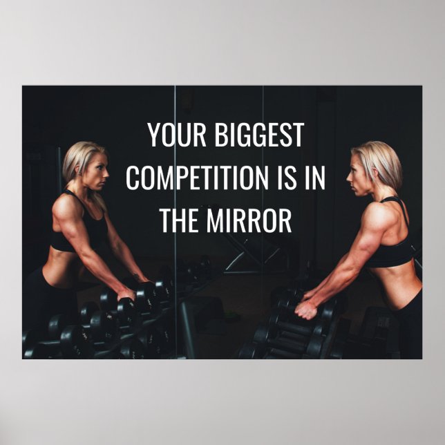 Motivational Gym Workout Competition Quote Poster (Front)