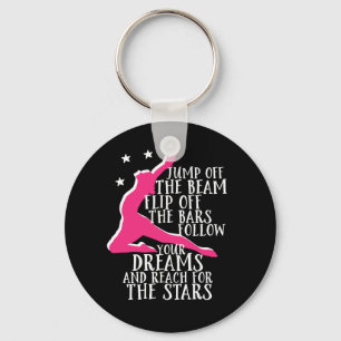 Motivational Gymnastics Quote Gymnast Athlete Key Ring