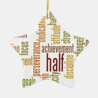 Motivational Half Marathon Word Cloud Ceramic Tree Decoration
