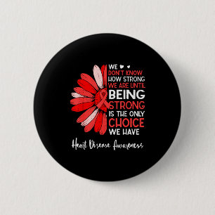 Motivational Heart Health Sunflower Heart Disease 6 Cm Round Badge
