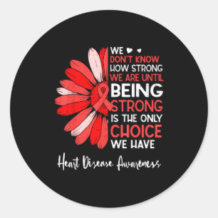 Motivational Heart Health Sunflower Heart Disease  Classic Round Sticker